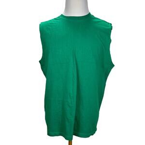 Prospirit Men's Muscle Tee 100% Cotton Active Wear Green Tank Top L